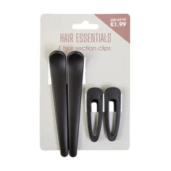 Hair Accessories^Beauty Outlet 4 Section Clips Black BEAU538