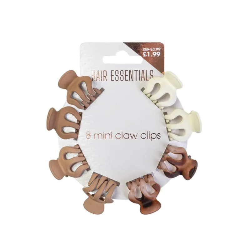 Hair Accessories^Beauty Outlet 8 Small Assorted Nude Claw Clips BEAU438