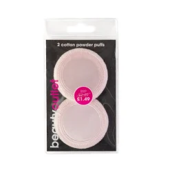 Makeup Sponges^Beauty Outlet Cotton Powder Puffs Twin Pack BEAU390