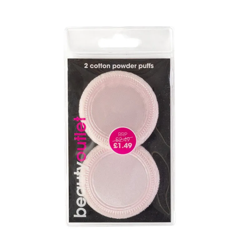 Makeup Sponges^Beauty Outlet Cotton Powder Puffs Twin Pack BEAU390