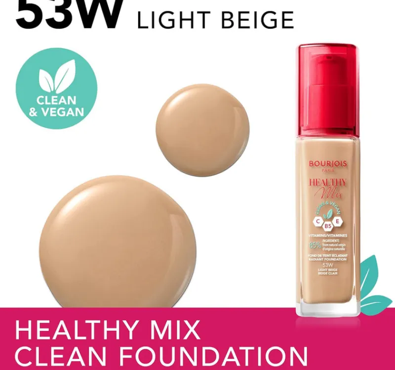 Foundations^Bourjois Healthy Mix Foundation 53W Light Beige