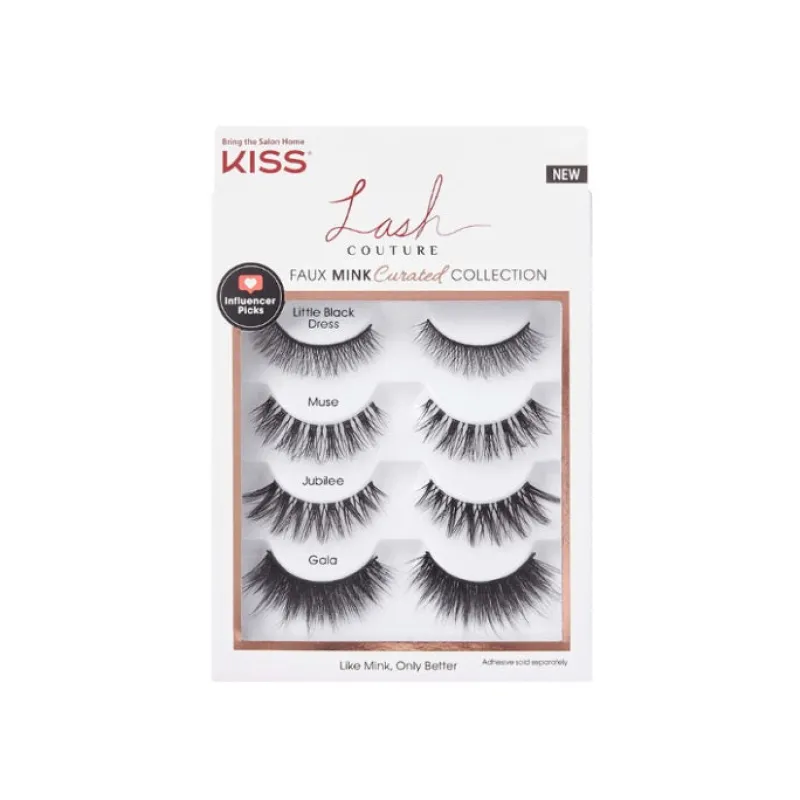 False Eyelashes^Kiss Lash Couture Curated Collection Faux Mink False Lashes 4 Pack
