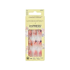False Nails^Kiss X Love Shack Fancy Impress Citrus Candy 30 Medium Nails 88902