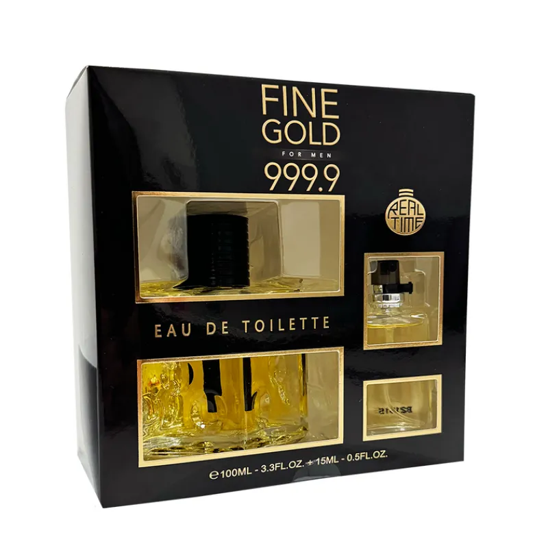 Fragrance Sets^Real Time EDT Fine Gold Men Gift Set RT-S122