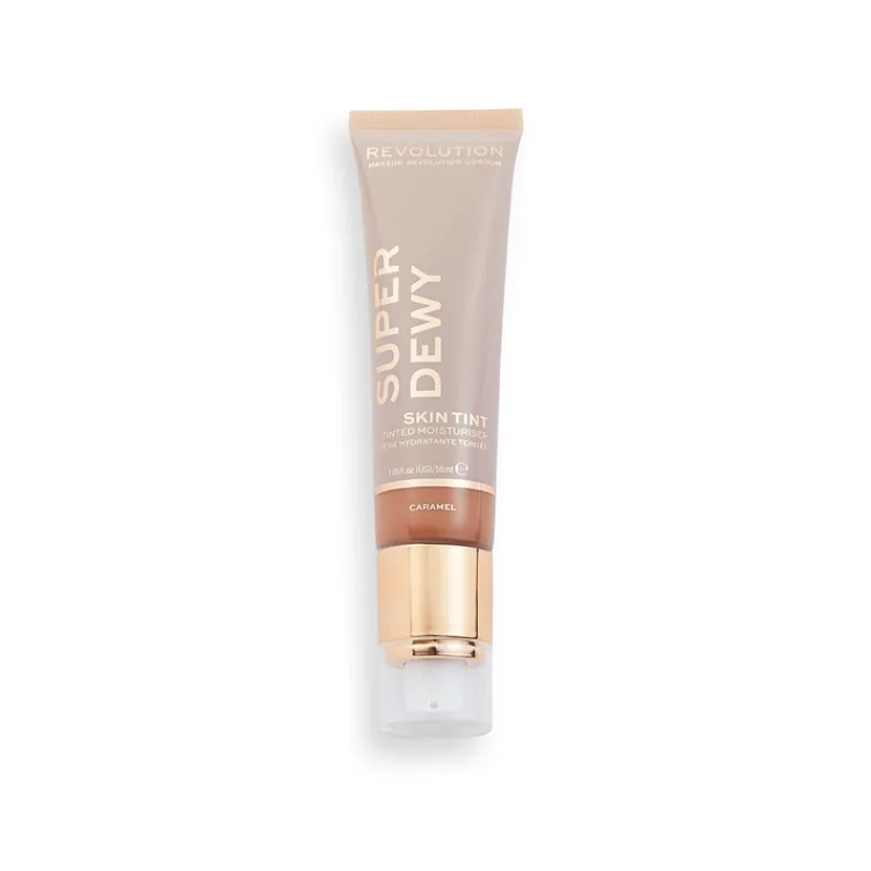 Foundations^Revolution Super Dewy Skin Tint Tinted Moisturiser Caramel