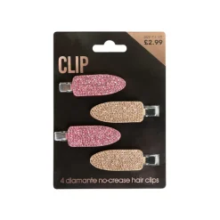 Hair Accessories^Salon Pro Clips Diamante No Crease Clips BEAU327