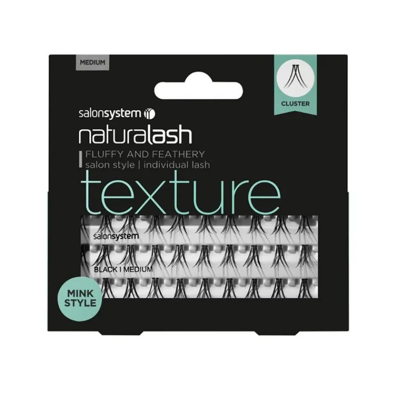 False Eyelashes^Salon System Texture Mink Style Lashes Black Medium